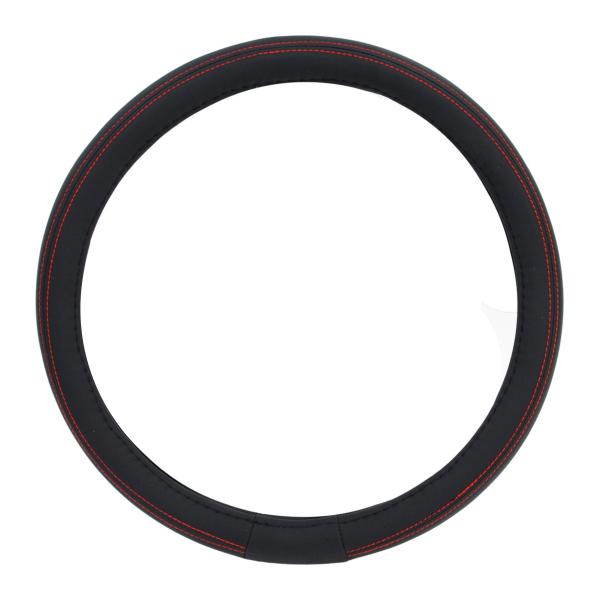 Xkeribom Lenkradbezug 37-38cm Lenkradschoner Lenkradschutz Schwarz Rot Naht